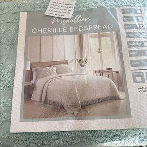 Chenille Bedspread in Blue/Green-Sage